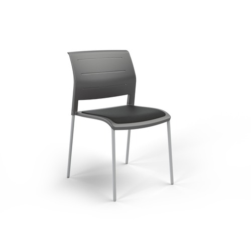 Game Chair White 4 Leg Charcoal Shell Slate Grey Seat