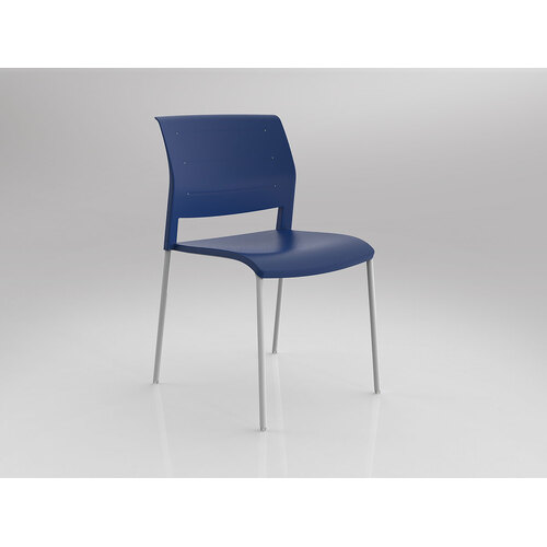 Game Chair White 4 Leg Indigo Shell