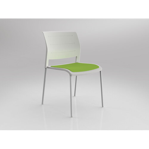 Game Chair White 4 Leg White Shell Lime Green Seat