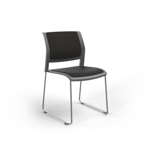 Game Chair Chrome Sled Charcoal Shell Slate Grey Seat & Back