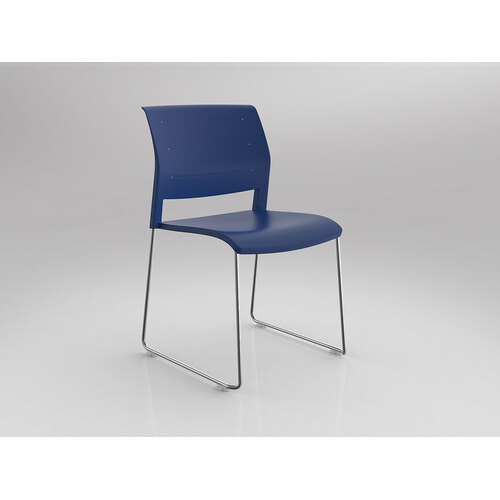 Game Chair Chrome Sled Indigo Shell