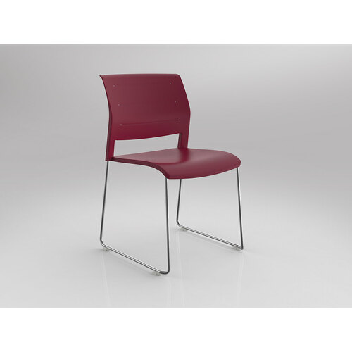 Game Chair Chrome Sled Red Shell