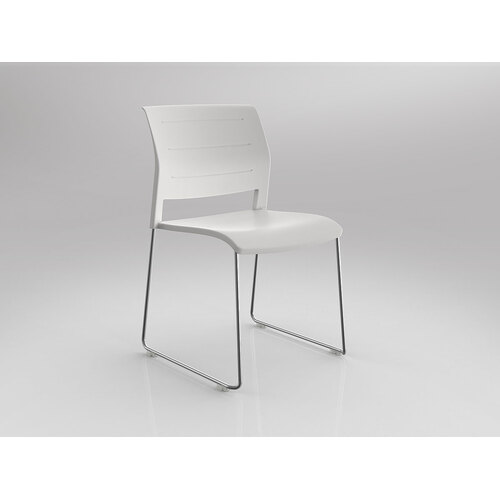 Game Chair Chrome Sled White Shell