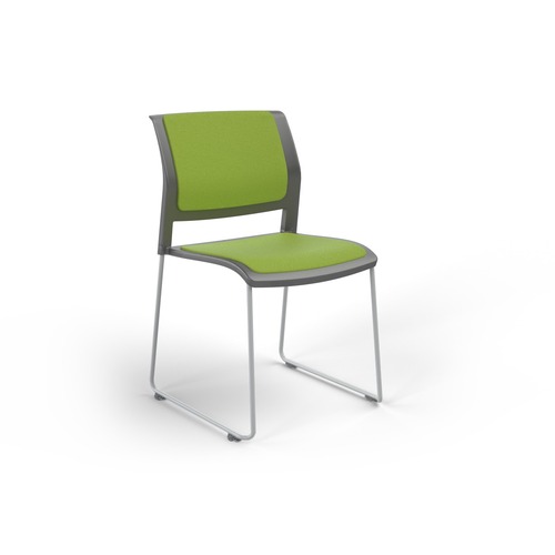 Game Chair White Sled Charcoal Shell Lime Green Seat & Back