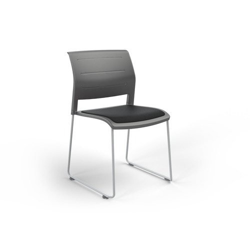 Game Chair White Sled Charcoal Shell Black Seat