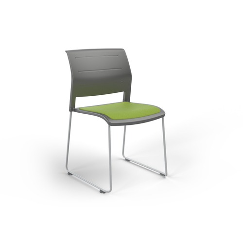 Game Chair White Sled Charcoal Shell Lime Green Seat