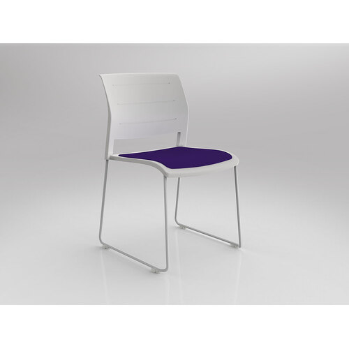 Game Chair White Sled White Shell Plum Seat
