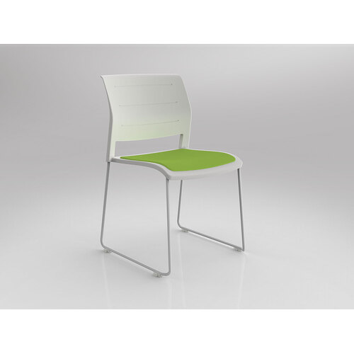 Game Chair White Sled White Shell Lime Green Seat