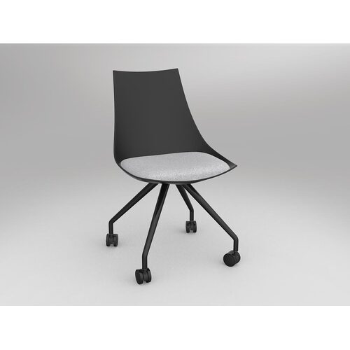 Luna Chair With Castor Base Black/Grey Ash