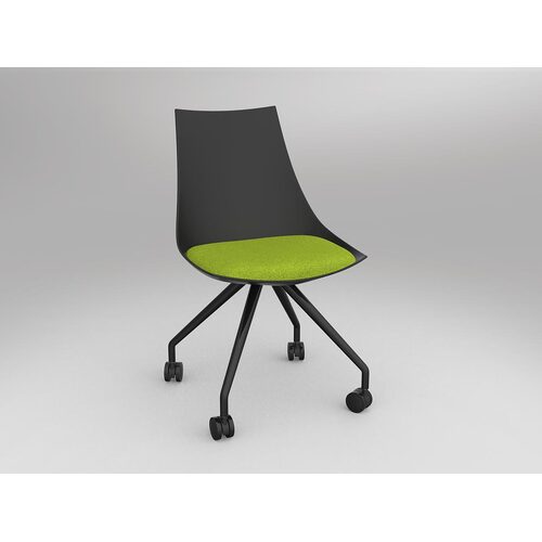 Luna Chair With Castor Base Black/Avacardo Green