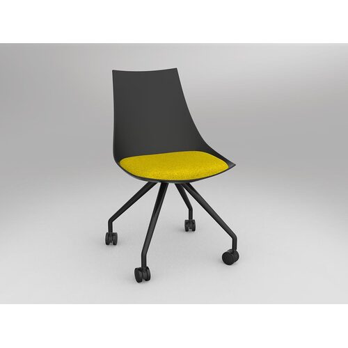 Luna Chair With Castor Base Black/Bumblebee Yellow
