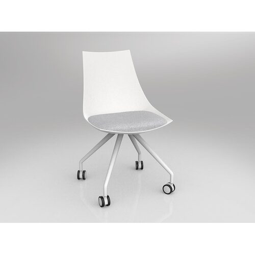 Luna Chair With Castor Base White/Grey Ash