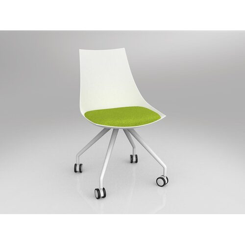 Luna Chair With Castor Base White/Avacardo Green