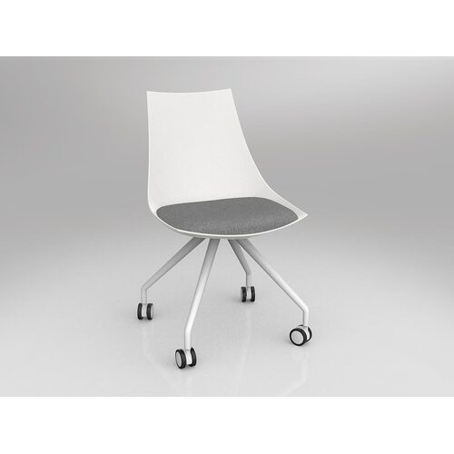 Luna Chair With Castor Base White/Stone Grey
