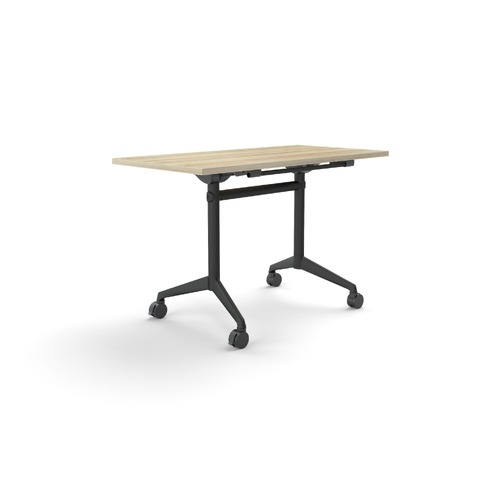Modulus Flip Table 1200 X 600 New Oak On Black