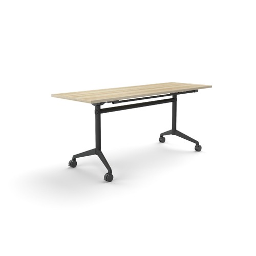 Modulus Flip Table 1800 X 600 New Oak On Black