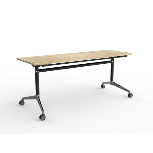 Modulus Flip Table 1800 X 600 New Oak On Black