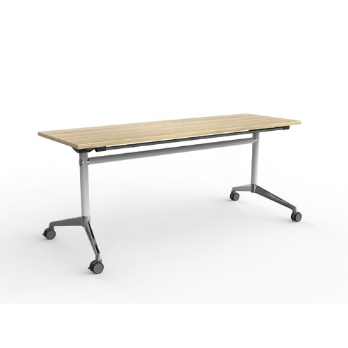 Modulus Flip Table 1800 X 600 New Oak On White