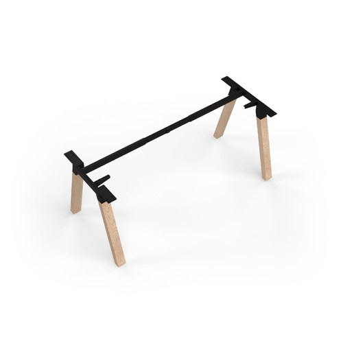 Plantation Desk Frame To Suit 1200 X 750 Solid Oak/Black
