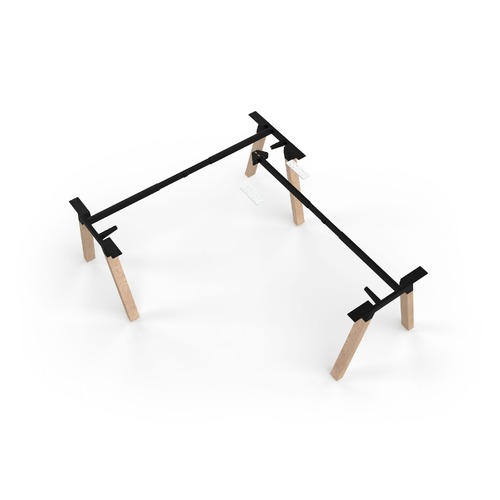 Plantation Desk Frame To Suit 1500 X 750 Return Frame 1200 X 750 Solid Oak/Black