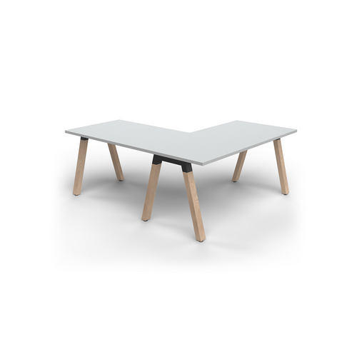 Plantation Desk 1500 X 750 Return 1200 X 750 White On Solid Oak