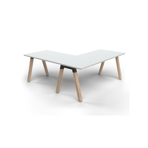 Plantation Desk 1800 X 750 Return 1200 X 750 White On Solid Oak