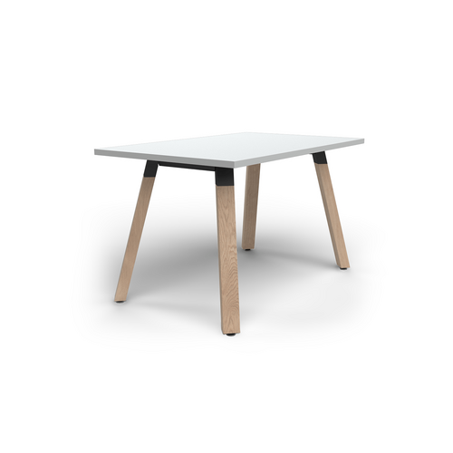 Plantation Meeting Table 1200 X 600 White On Solid Oak