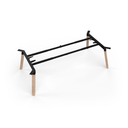 Plantation Meeting Table Frame To Suit 1800 X 1200 Solid Oak/Black