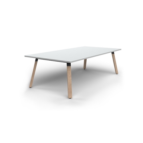 Plantation Meeting Table 2100 X 900 White On Solid Oak