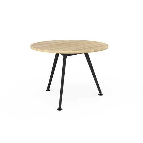 Team Meeting Table 1050 Dia New Oak On Black