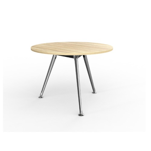 Team Meeting Table 1050 Dia New Oak On Black