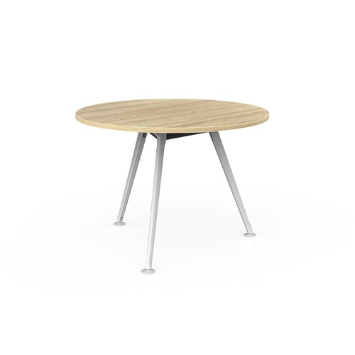 Team Meeting Table 1050 Dia New Oak On Black