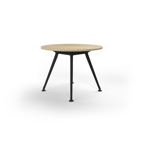 Team Meeting Table 1050 Dia New Oak On Black