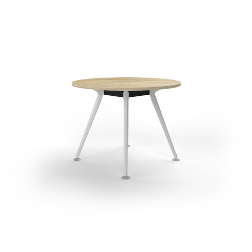 Team Meeting Table 1050 Dia New Oak On Black