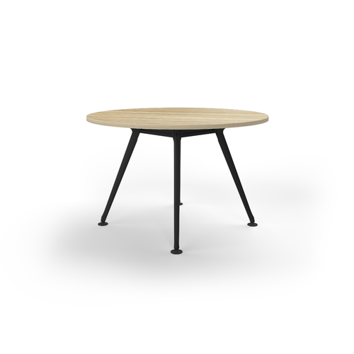 Team Meeting Table 1200 Dia New Oak On Black