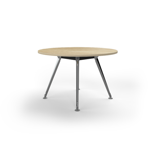 Team Meeting Table 1200 Dia New Oak On Black