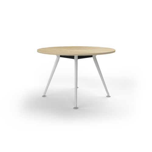 Team Meeting Table 1200 Dia New Oak On Black