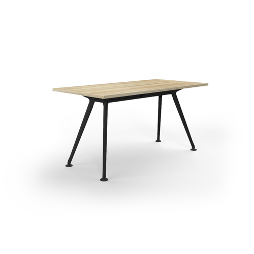 Team Meeting Table 1500 X 750 New Oak On Black