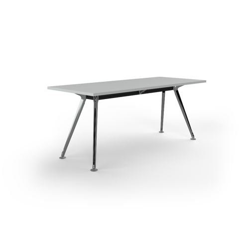 Team Meeting Table 1800 X 750 White On Polished Alloy