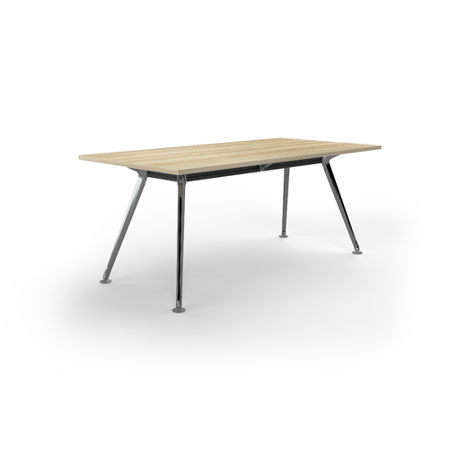 Team Meeting Table 1800 X 900 New Oak On Polished Alloy