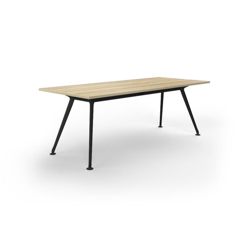 Team Meeting Table 2100 X 900 New Oak On Black