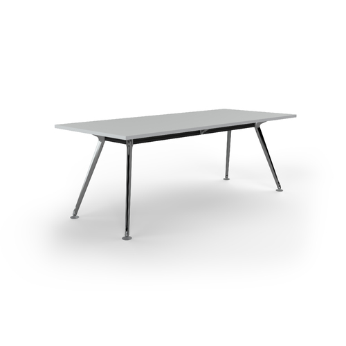 Team Meeting Table 2100 X 900 White On Polished Alloy
