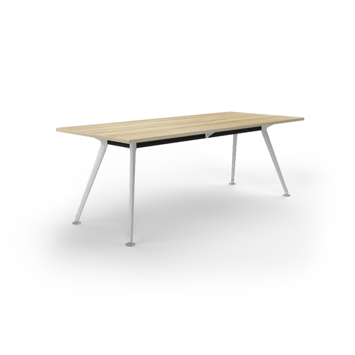 Team Meeting Table 2100 X 900 New Oak On White