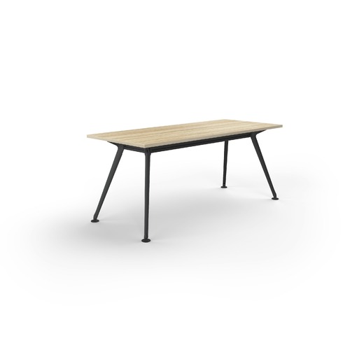 Team Meeting Table 2400 X 1200 New Oak On Black