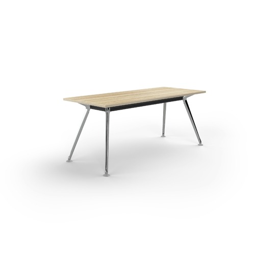 Team Meeting Table 2400 X 1200 New Oak On Black