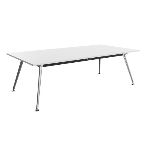 Team Meeting Table 2400 X 1200 White On Polished Alloy