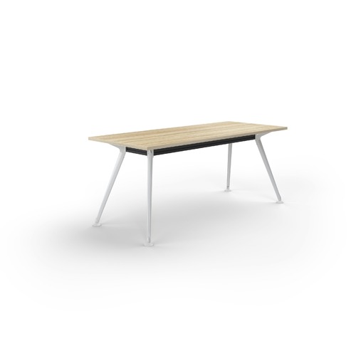 Team Meeting Table 2400 X 1200 New Oak On Black