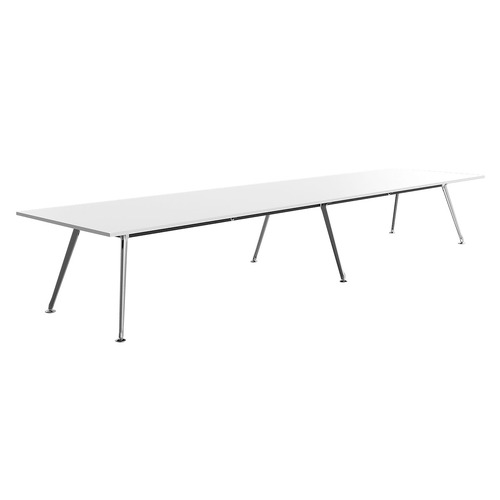 Team Meeting Table 4800 X 1200 White On Polished Alloy