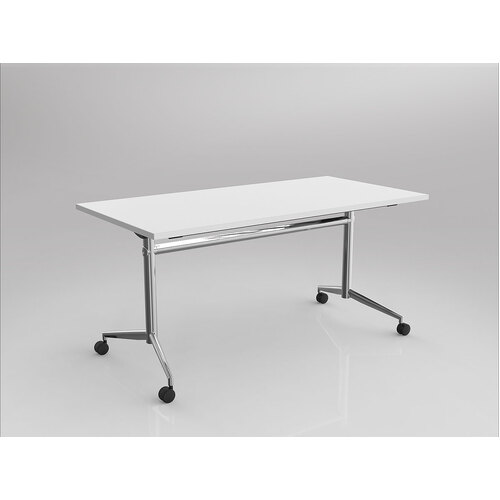Uniflip Mobile Table 1500 X 750 White On Chrome
