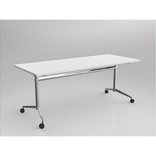 Uniflip Table 1800 X 900 White On Chrome